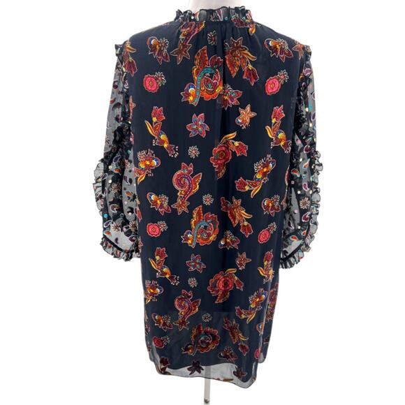 NWT Alice + Olivia Julius Floral Ruffle Dress Sz M - Picture 5 of 9